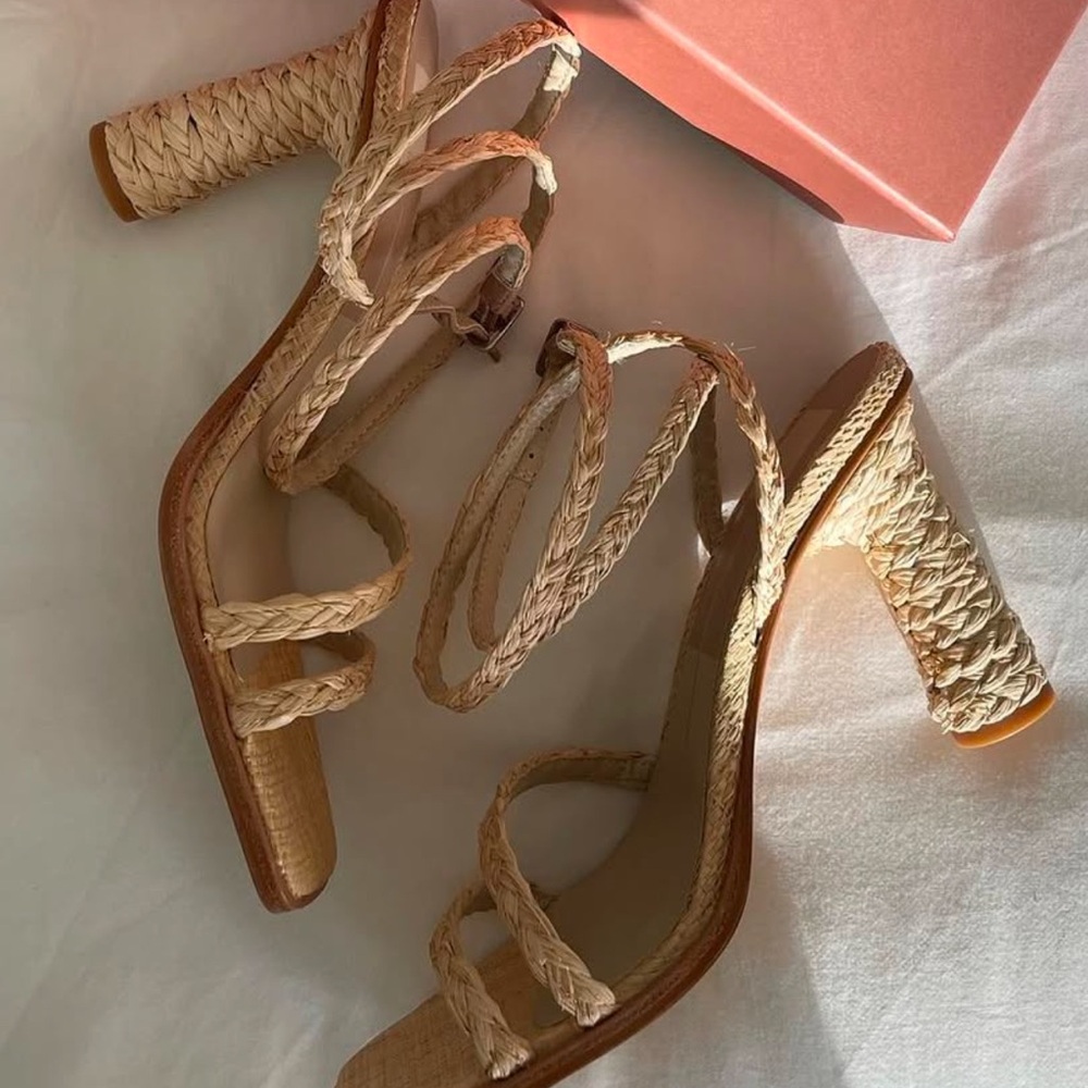 Dolce Vita Devin Brugman Raffia Sandal Heel